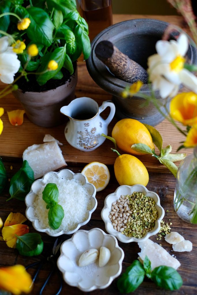 Ingredients for Genovese Basil Pasta